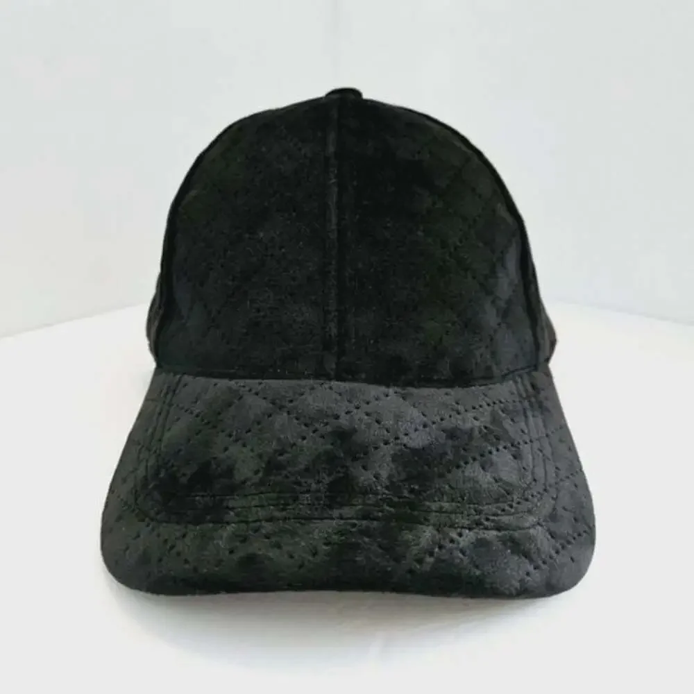 MIXIT Velvet Crosshatch Black Adjustable Women's Baseball Hat Cap